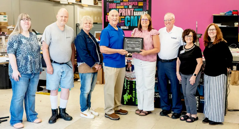 Columbiana County Board of Developmental Disabilities recognizes Salem Print Works